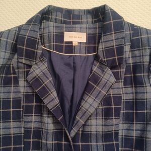 Skies Are Blue Navy Plaid Blazer Women's Size Small